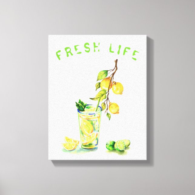 Impresión de lienzo para beber jugo de limón (Anverso)