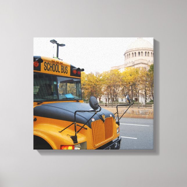 Impresión de lienzo para bus de escuela de Boston (Anverso)