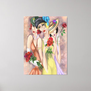 Impresión de lienzo para mujeres modernas con Rosa