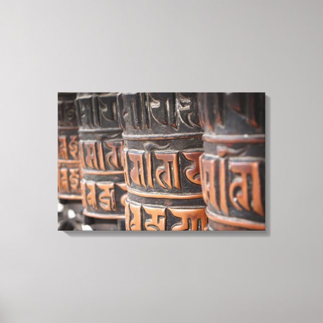 Impresión de lienzo para ruedas de oración budista (Anverso)