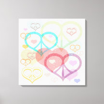Impresión de lienzo Pastel Peace & Love