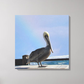 Impresión de lienzo - Pelican sobre el muelle