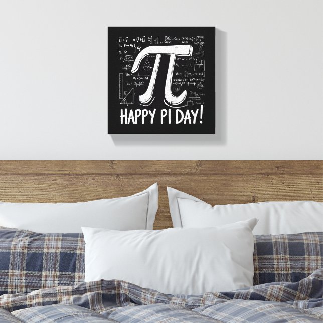 Impresión de lienzo Pi Day - Arte de matemáticas e (Insitu(Dormitorio))