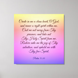 Impresión de lienzo Psalm 51:10-12