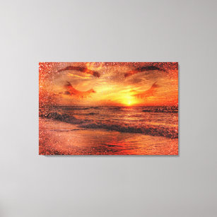 Impresión de lienzo Purpurina de Sunset Beach