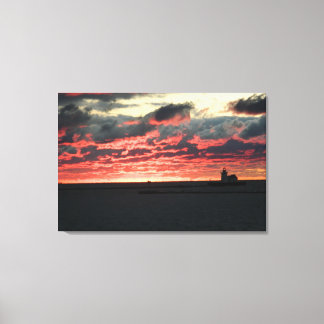 Impresión de lienzo Red Sunset (faro)