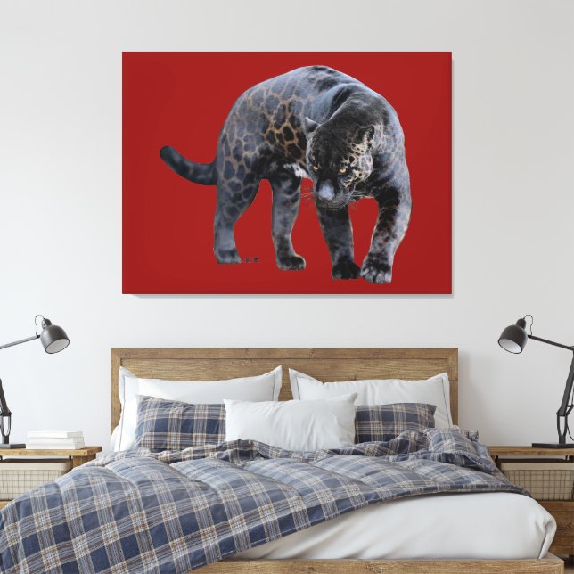 Impresión de lienzo rojo Jaguar Diablo (Insitu(Dormitorio))
