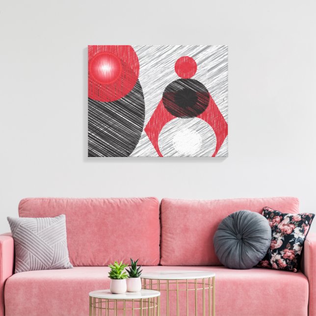 Impresión de lienzo rojo y negro abstracto moderno (Insitu (Sala de estar))