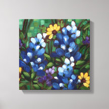 Impresión de lienzo "Texas Wildflowers - Bluebonne