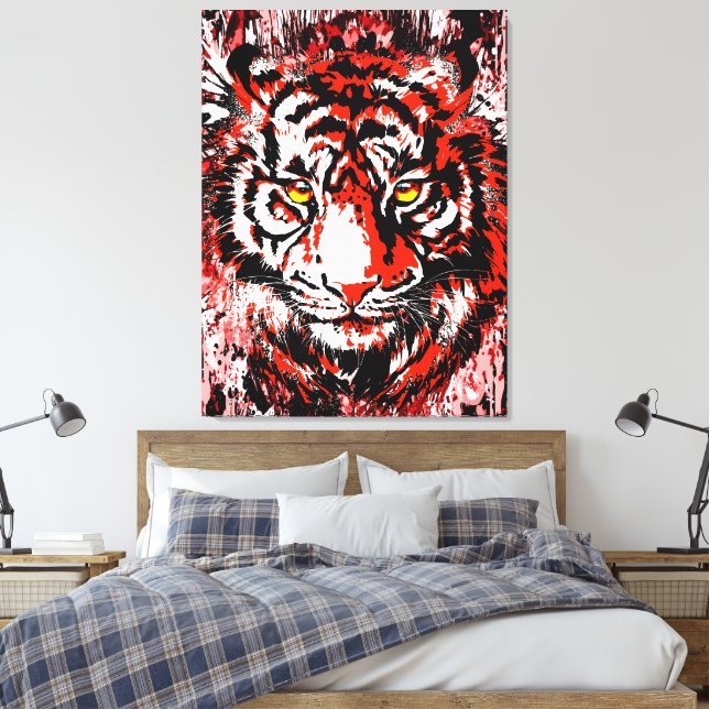 Impresión de lienzo tigre colorido | Arte tigre co (Insitu(Dormitorio))