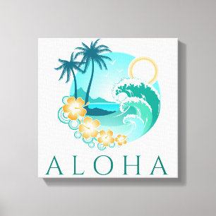 Impresión de lienzo tropical Aloha