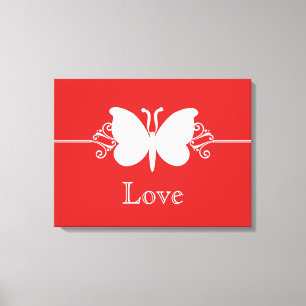 Impresión de lienzo virtual de mariposa roja oscur