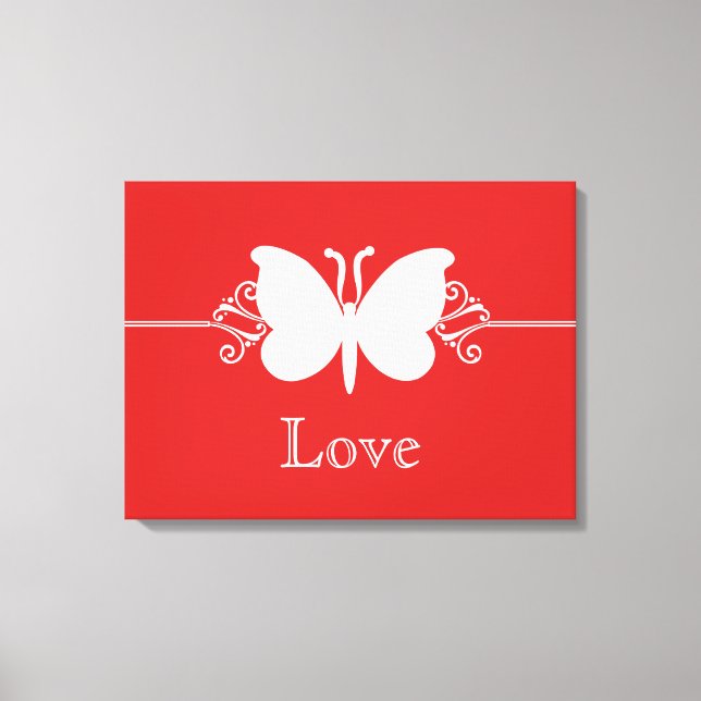 Impresión de lienzo virtual de mariposa roja oscur (Anverso)
