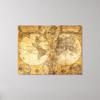 Impresión de lienzo World Continent Map, del siglo