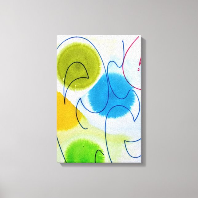 Impresión de lienzos abstractos amarillos estiliza (Anverso)