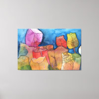 Impresión de lienzos abstractos multicolores Tulip