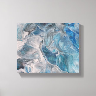 Impresión de lienzos de arte fluido en azul oceáni