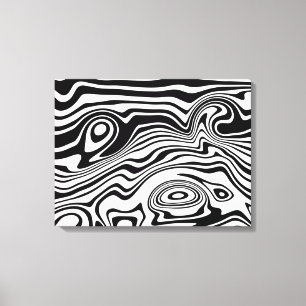 Impresión de lienzos de arte rayado en blanco y ne
