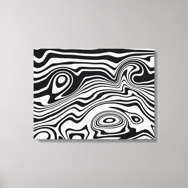 Impresión de lienzos de arte rayado en blanco y ne (Anverso)