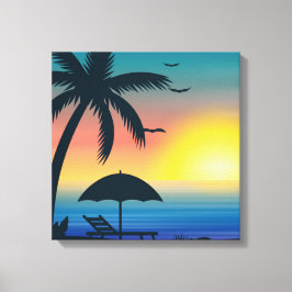 Impresión de lienzos de atardecer tropical