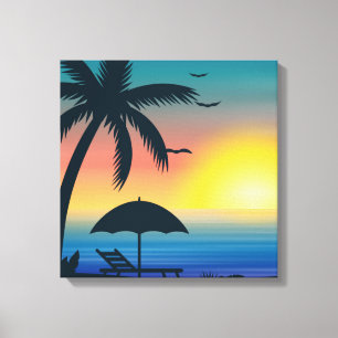 Impresión de lienzos de atardecer tropical