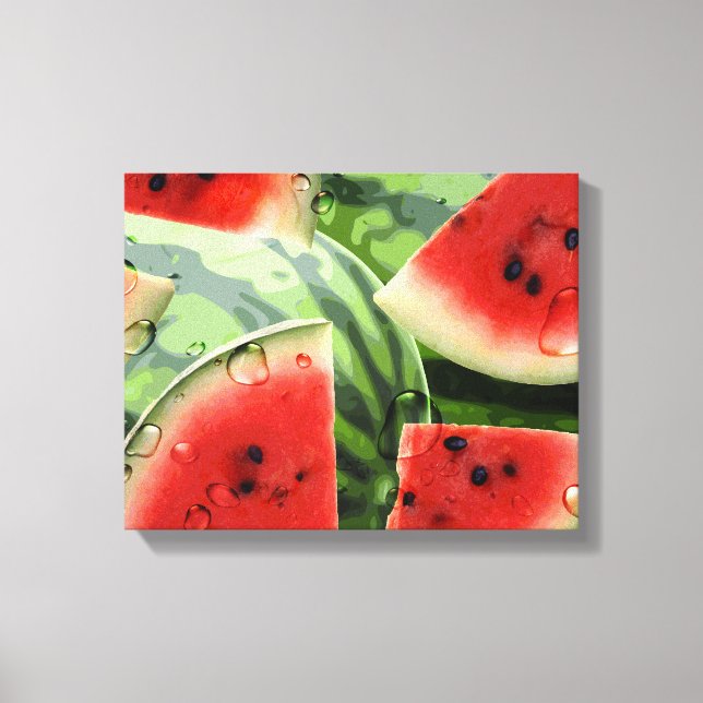 Impresión de lienzos de cocina de sandía fresca (Anverso)