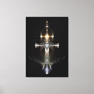 Impresión de lienzos de cruz de ala de ángel fuert