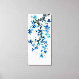 Impresión de lienzos de flores azules japoneses