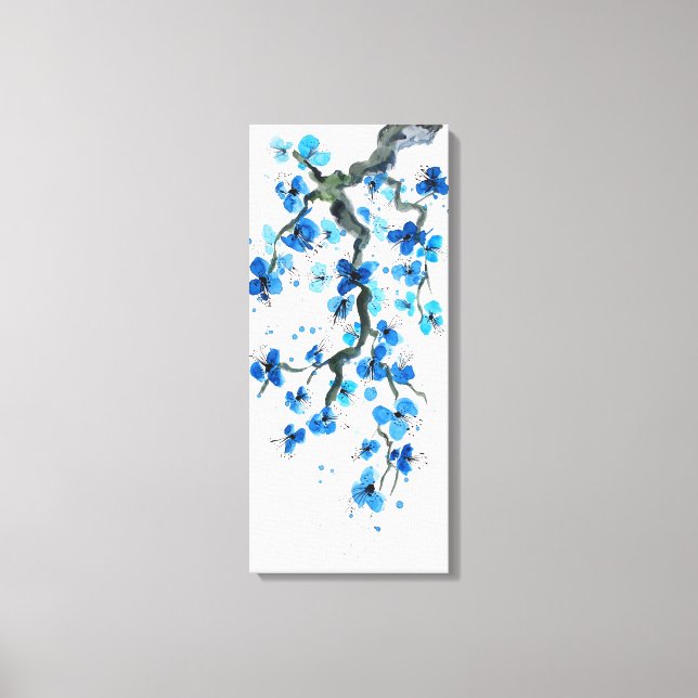 Impresión de lienzos de flores azules japoneses (Anverso)