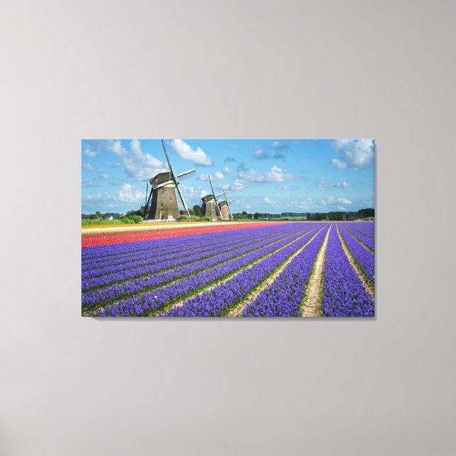 Impresión de lienzos de flores y molinos de viento (Anverso)