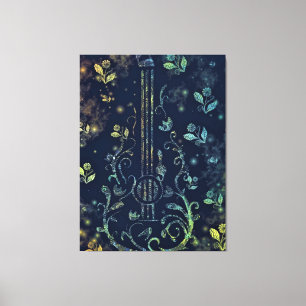Impresión de lienzos de guitarra con flores - Pint