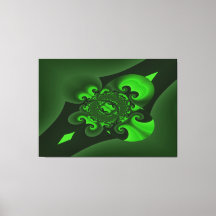 Impresión de lienzos de onda de espiral verde oscu