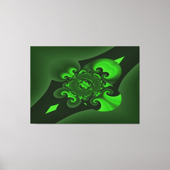Impresión de lienzos de onda de espiral verde oscu (Anverso)