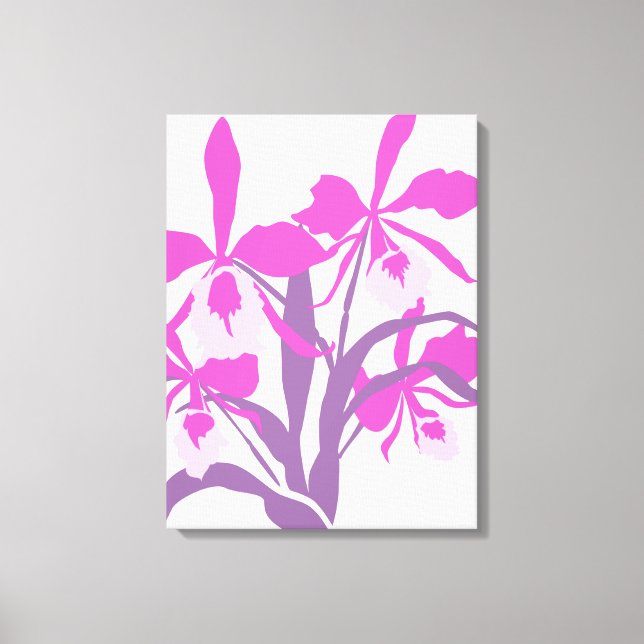 Impresión de lienzos de orquídeas púrpura de flore (Anverso)