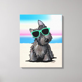 Impresión de lienzos de playa de perro de Cairn Te