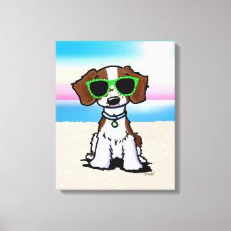 Impresión de lienzos de playa de perro de la Breta