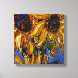Impresión de lienzos envueltos con girasoles