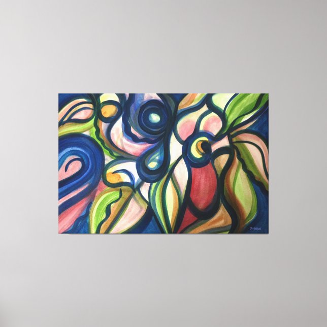Impresión de lienzos estirados de arte moderno con (Anverso)