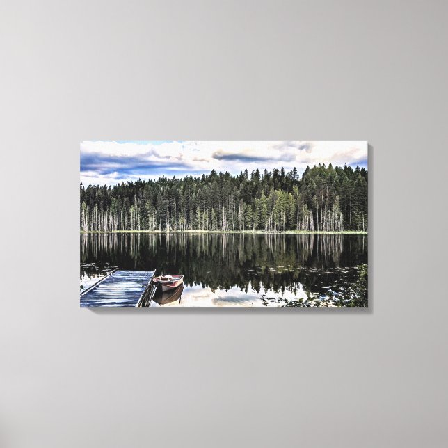 Impresión de lienzos estirados en barco y muelle (Anverso)