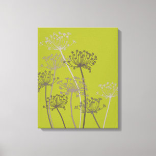 Impresión de lienzos verdes de chervil de flores m