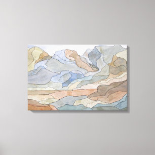 Impresión de línea de acuarela de regiones de mo