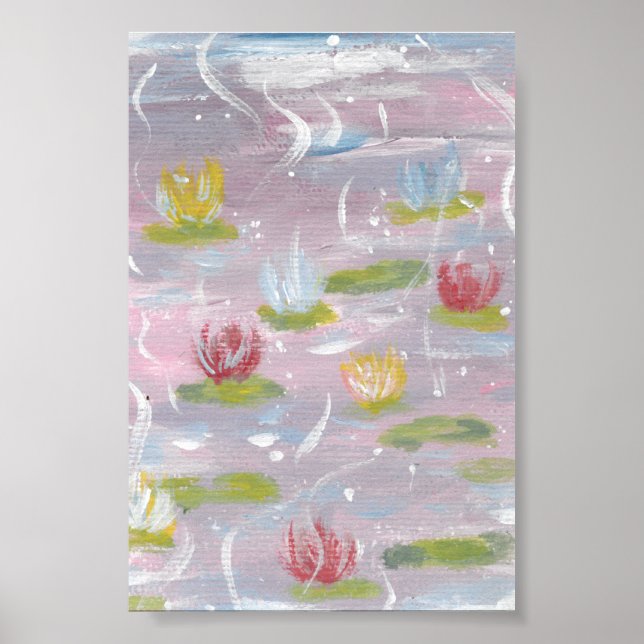 Impresión de lirios de agua, papel Poster de valor (Frente)