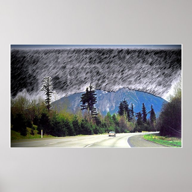 Impresión de lluvia en Seattle (Frente)