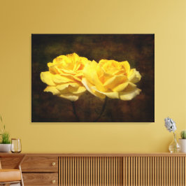 Impresión de lona de estiramiento de rosa amarilla