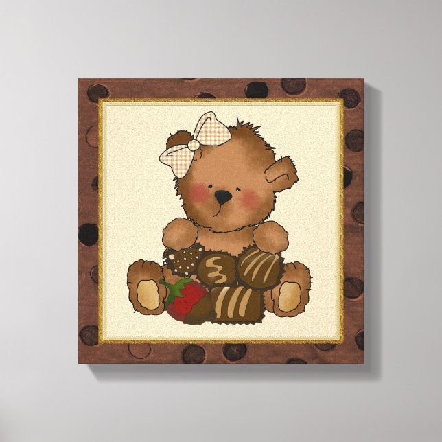 Impresión de lona de oso de peluche de chocolate (Anverso)