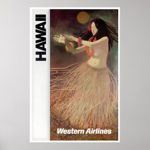 Impresión de Luau de Hawái Arte Hawaiano Occidenta