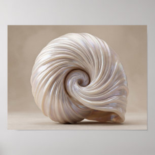 Impresión de lujo en lienzo de concha espiral opal