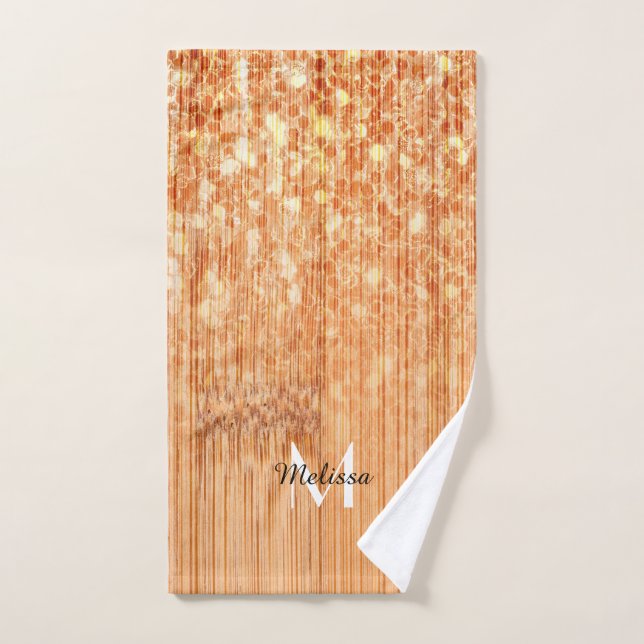 Impresión de madera de bambú de naranja espumosame (Toalla de mano)