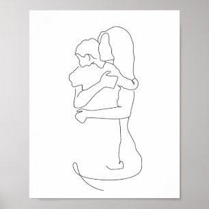Impresión de madre e hijo, regalo de madre e hijo,