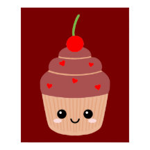 Impresión de magdalena sonriente, decoración dulce